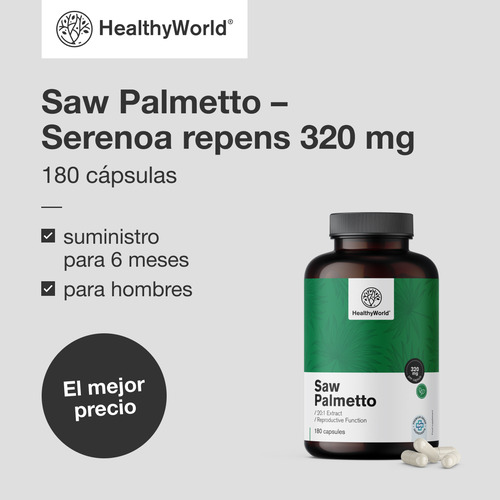 Saw Palmetto Serenoa repens 320 mg 180 cápsulas FutuNatura es