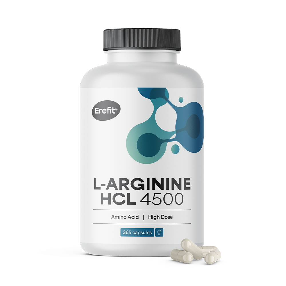 L-arginina HCL 4500 mg en cápsulas.