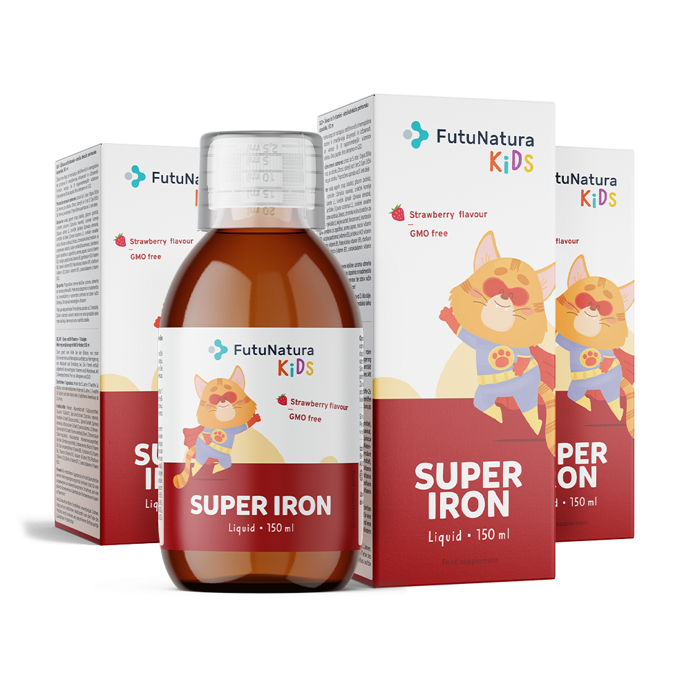 Super Iron:  Hierro + vitaminas B – Complemento alimenticio líquido para niños