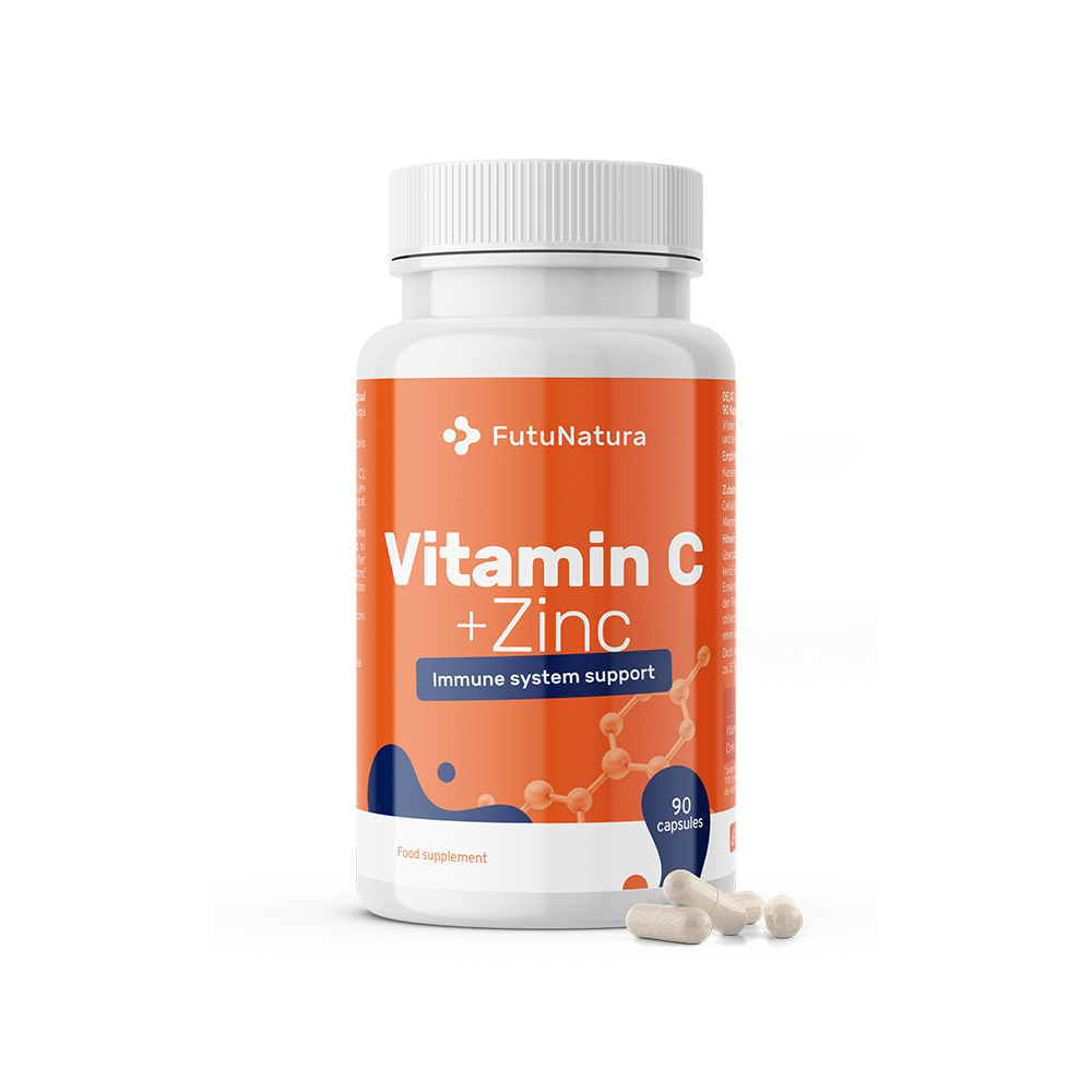 Vitamina C + Zinc, 90 cápsulas.