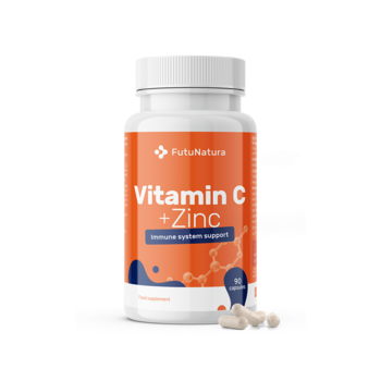 Vitamina C + Zinc, 90 cápsulas.