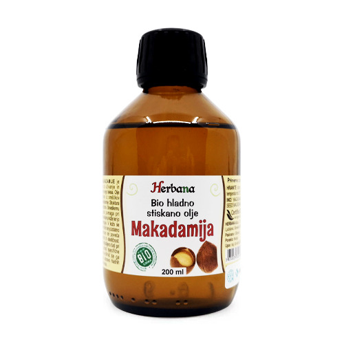 Aceite de macadamia, prensado en frío, 200 ml.