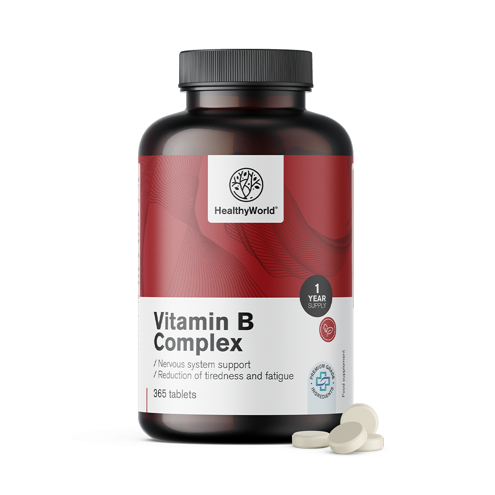 Complejo de vitamina B con todos los vitaminas B.