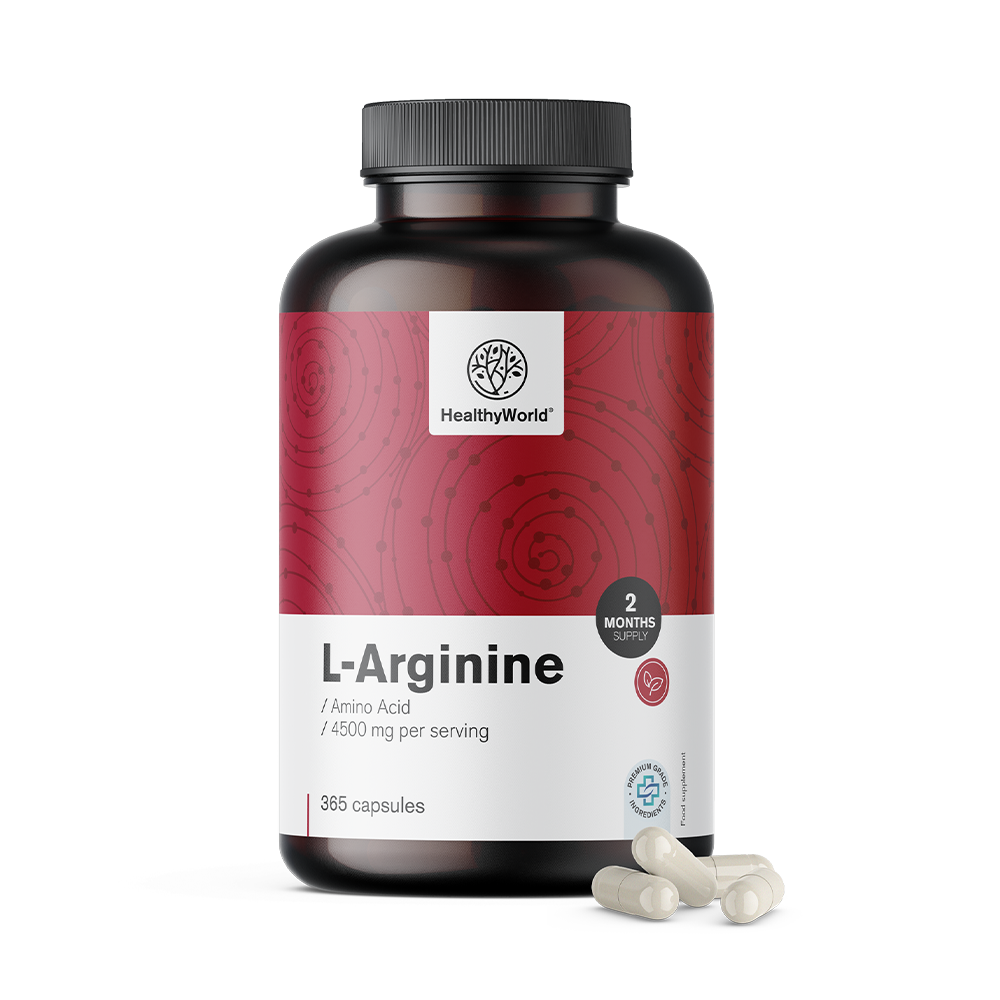 L-arginina 4500 mg en cápsulas.