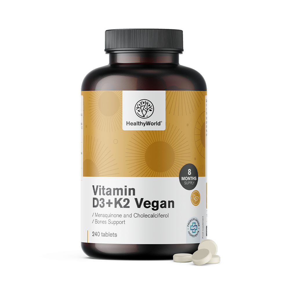 Vitaminas veganas D3+K2 