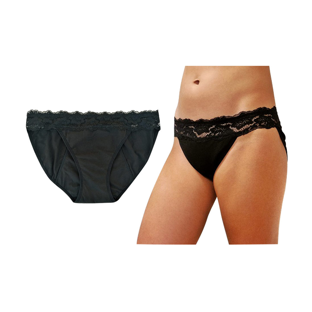 Bragas menstruales con absorción extra LaliPanties - negro, talla 2XL.