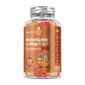 Multivitaminas y omega 3-6-9 para niños, 120 ositos de goma