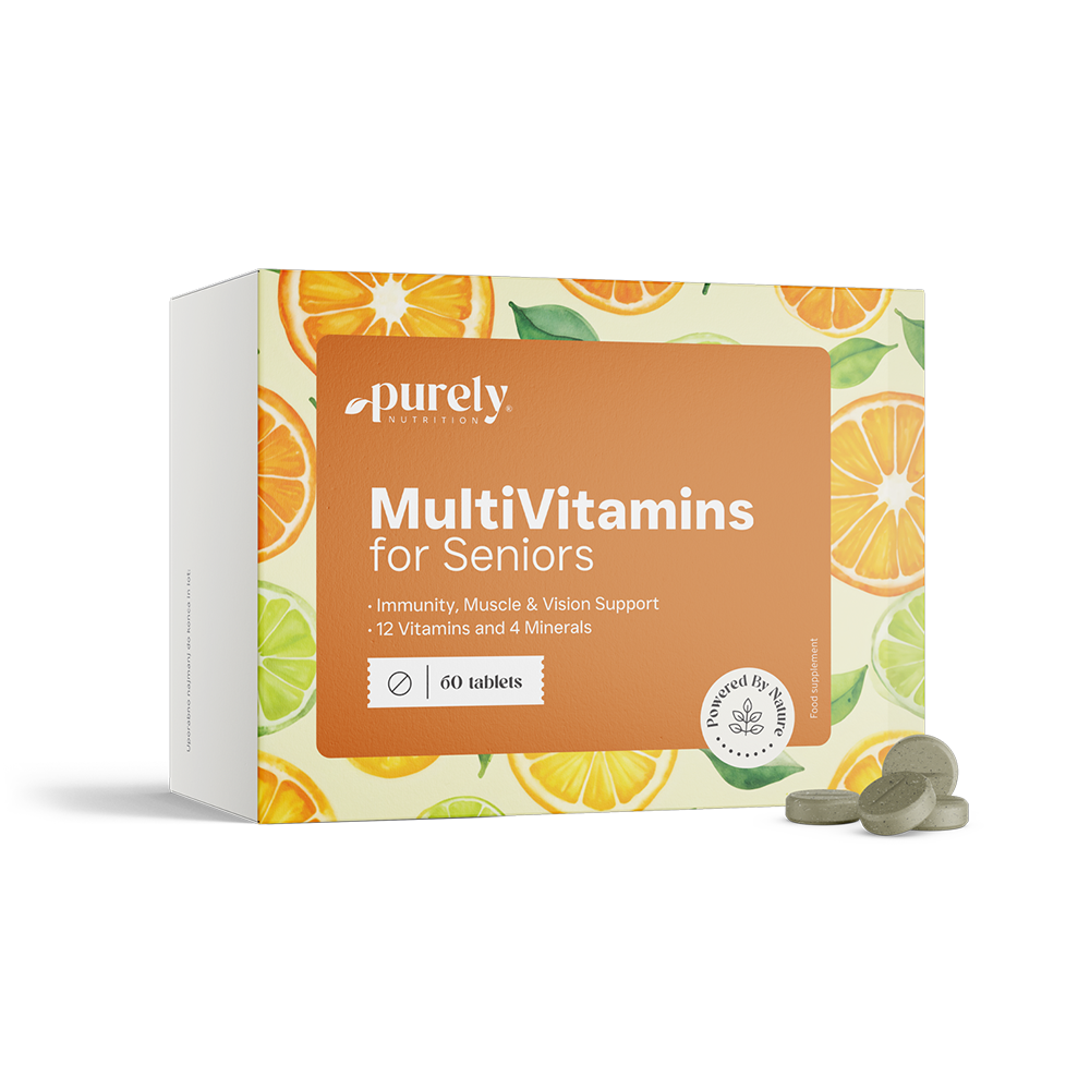 Multivitamini za starejše = Multivitaminas para personas mayores.