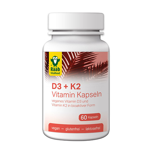 Vitaminas D3 + K2 veganas