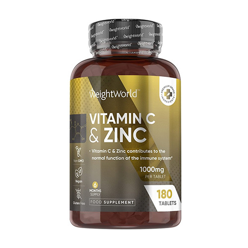 Vitamina C + zinc en tabletas.